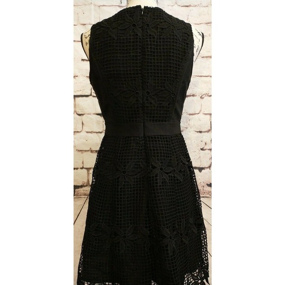 Skies are Blue Lined A Line Black Lace Crochet Sleeveless Size Small Dress NEW - Picture 7 of 10